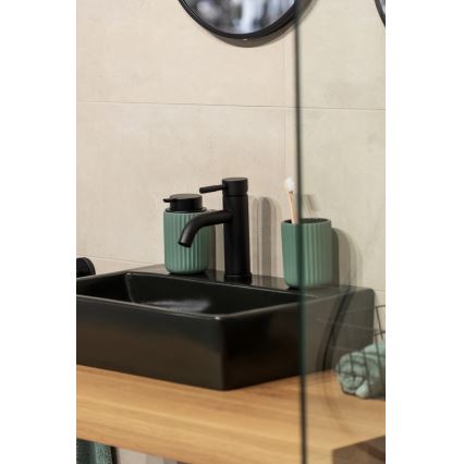 WENKO 24807100 - Dispensador de jabón BELLUNO 8x13,5 cm verde/negro