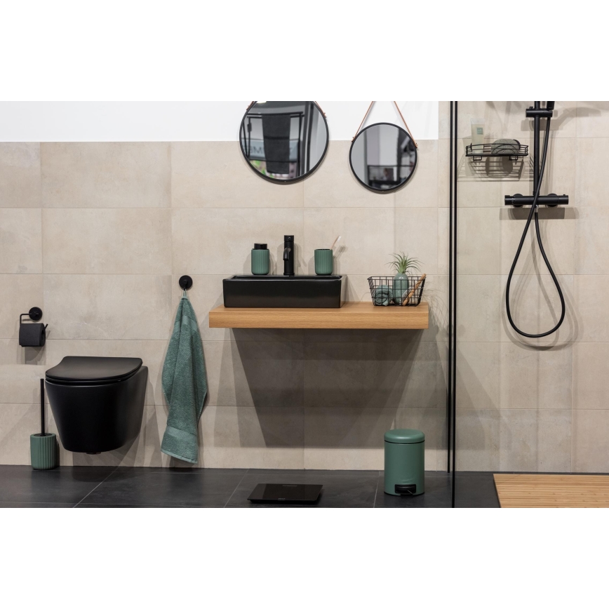 WENKO 24807100 - Dispensador de jabón BELLUNO 8x13,5 cm verde/negro
