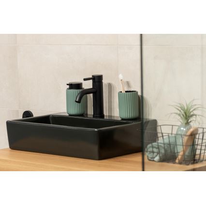 WENKO 24807100 - Dispensador de jabón BELLUNO 8x13,5 cm verde/negro