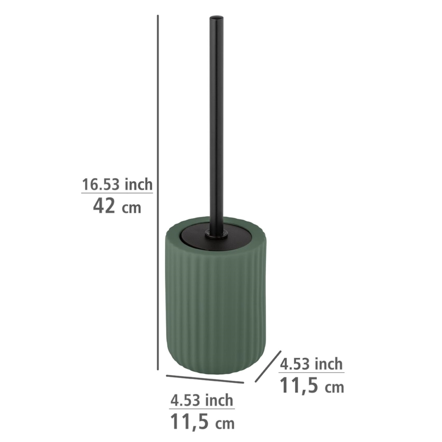 WENKO 24808100 - Cepillo de inodoro BELLUNO 11,5 x 42 cm verde/negro