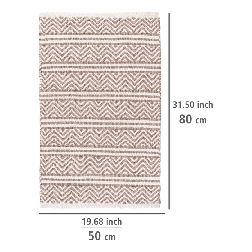 WENKO 24868100-Alfombra de baño SHAKI 50x80 cm beige/blanco