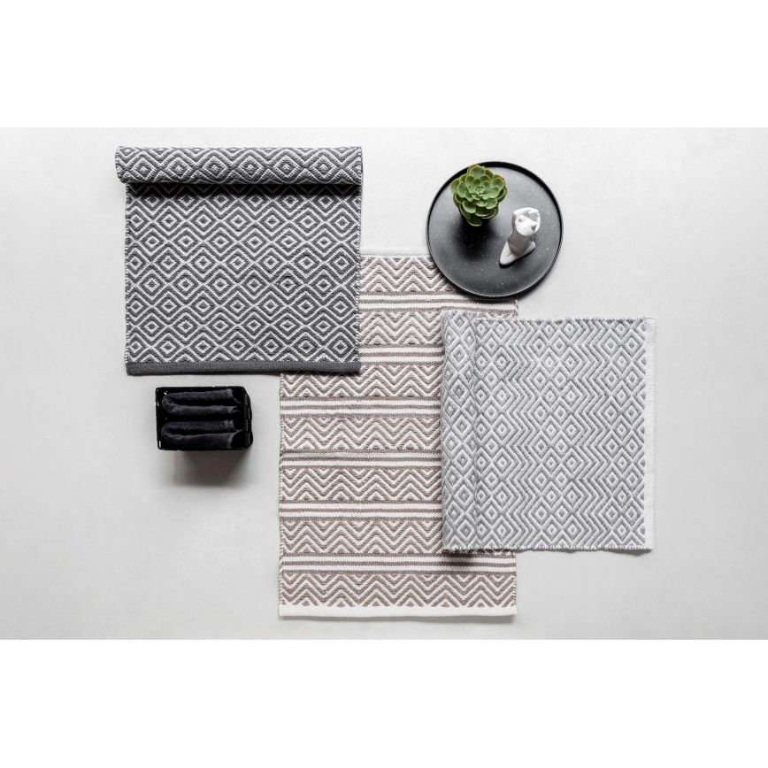 WENKO 24868100-Alfombra de baño SHAKI 50x80 cm beige/blanco