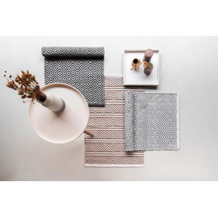 WENKO 24868100-Alfombra de baño SHAKI 50x80 cm beige/blanco