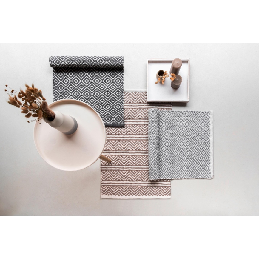 WENKO 24868100-Alfombra de baño SHAKI 50x80 cm beige/blanco