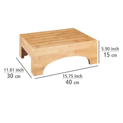 WENKO 24870100 - Taburete BAMBUSA 40x30 cm marrón
