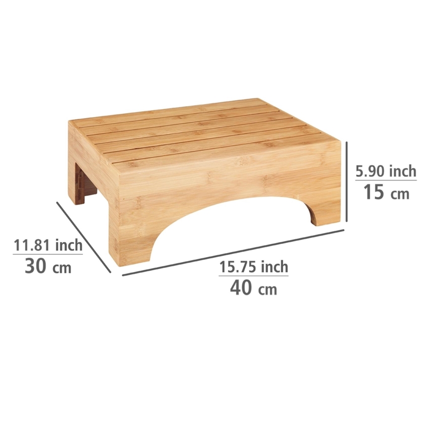 WENKO 24870100 - Taburete BAMBUSA 40x30 cm marrón