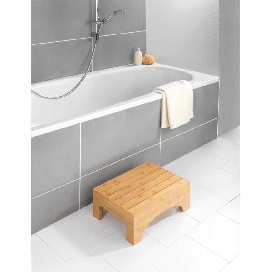 WENKO 24870100 - Taburete BAMBUSA 40x30 cm marrón