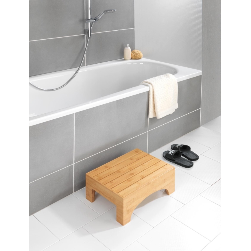 WENKO 24870100 - Taburete BAMBUSA 40x30 cm marrón