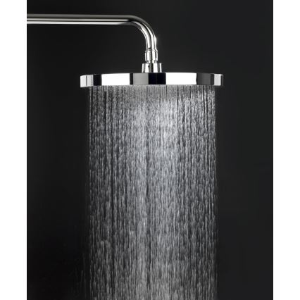 WENKO 24910100 - Cabezal de ducha SOFTWATER 26x26 cm cromo brillante/negro