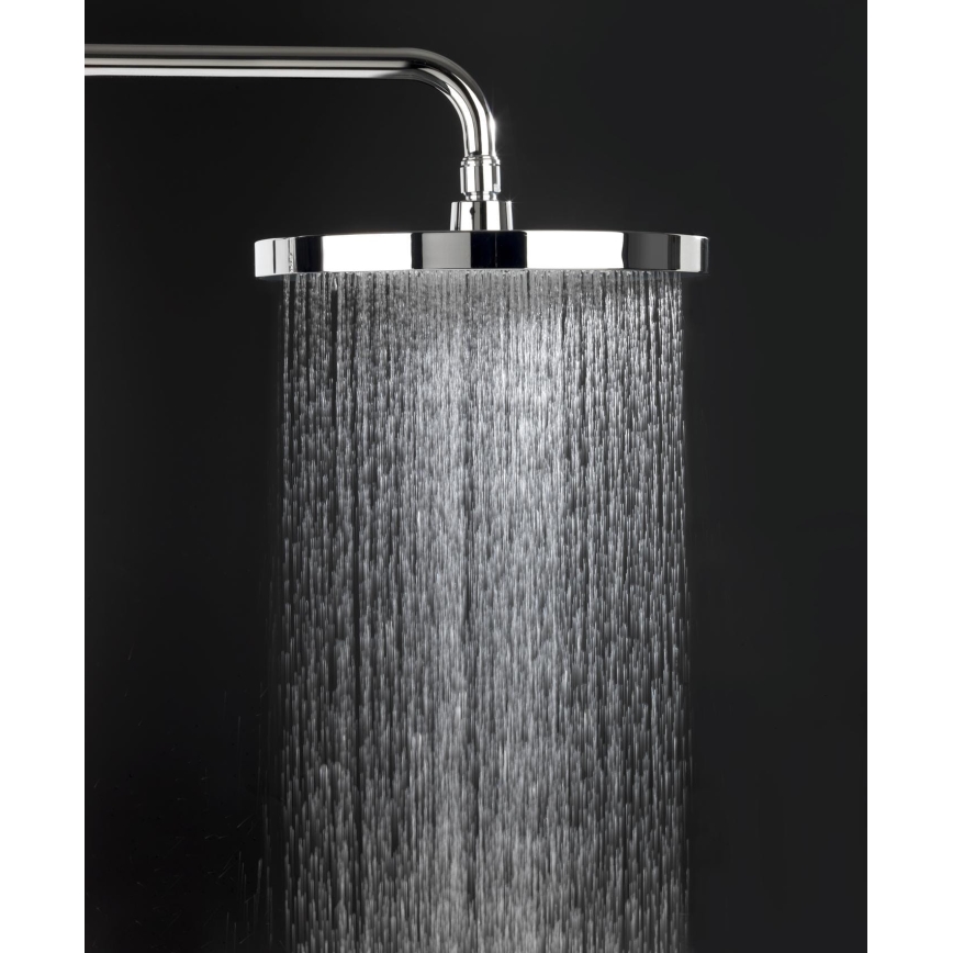 WENKO 24910100 - Cabezal de ducha SOFTWATER 26x26 cm cromo brillante/negro