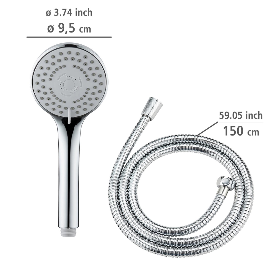 WENKO 24918100 - Cabezal de ducha BASIC LINE 9,5x9,5 cm cromado brillante/plateado