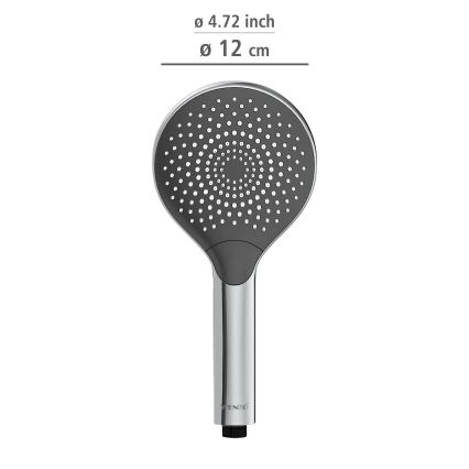 WENKO 24921100 - Cabezal de ducha SISTEMA DE AHORRO DE AGUA 12x12 cm, cromo brillante/gris