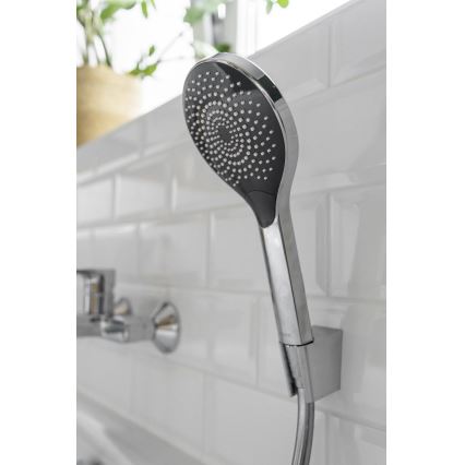 WENKO 24921100 - Cabezal de ducha SISTEMA DE AHORRO DE AGUA 12x12 cm, cromo brillante/gris