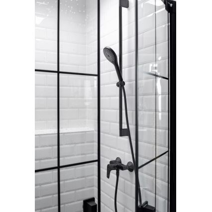 WENKO 24922100 - Cabezal de ducha WATERSAVING SYSTEM 9,5x9,5 cm negro
