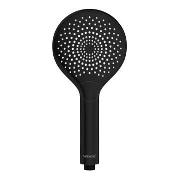WENKO 24925100 - Cabezal de ducha WATERSAVING SYSTEM Ø 12 cm, negro