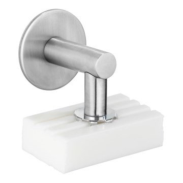 WENKO 24971100-Soporte para jabón TURBO-LOC 4,5x7 cm plateado