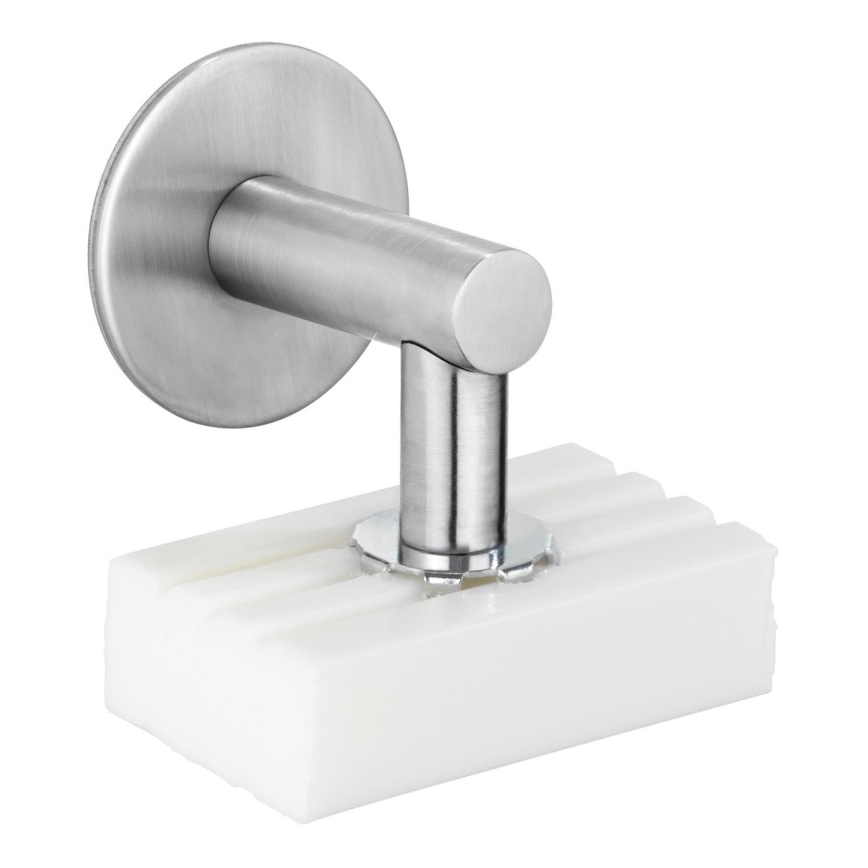 WENKO 24971100-Soporte para jabón TURBO-LOC 4,5x7 cm plateado
