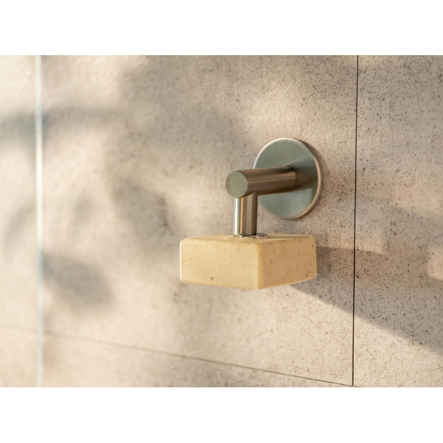 WENKO 24971100-Soporte para jabón TURBO-LOC 4,5x7 cm plateado