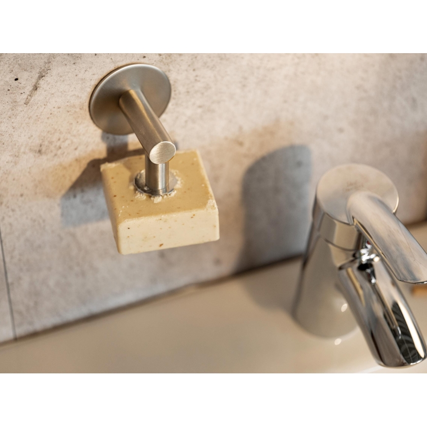 WENKO 24971100-Soporte para jabón TURBO-LOC 4,5x7 cm plateado