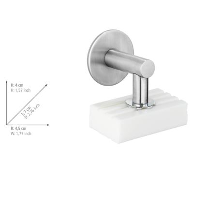 WENKO 24971100-Soporte para jabón TURBO-LOC 4,5x7 cm plateado