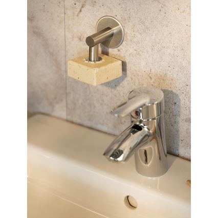 WENKO 24971100-Soporte para jabón TURBO-LOC 4,5x7 cm plateado