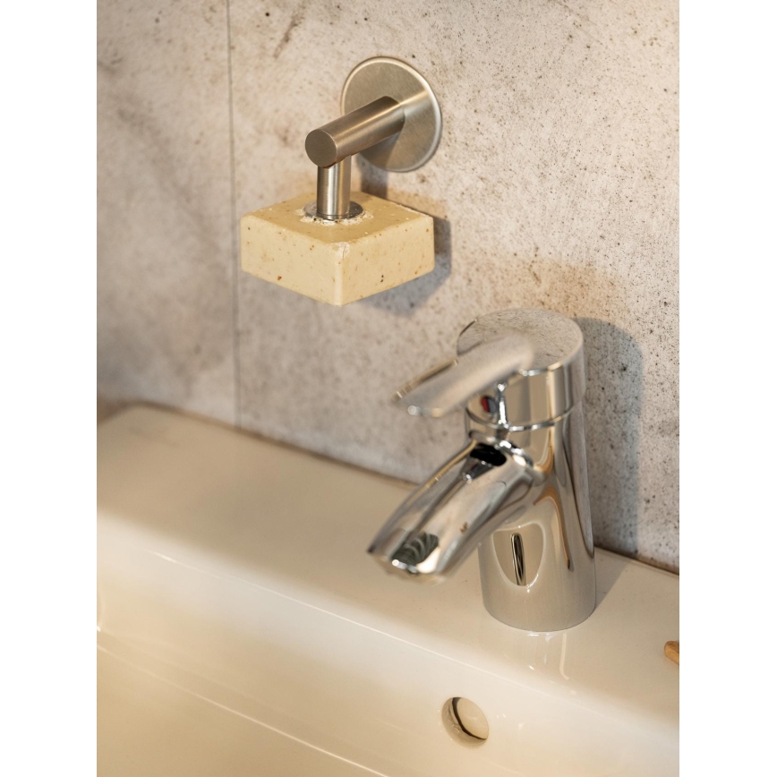 WENKO 24971100-Soporte para jabón TURBO-LOC 4,5x7 cm plateado