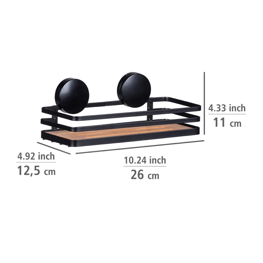 WENKO 24979800-Repisa ALBA 26,5x12,5 cm negro/marrón