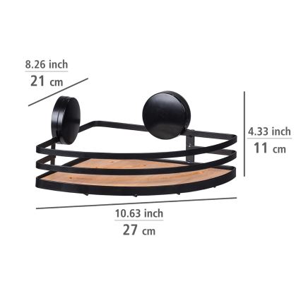 WENKO 24980800-Estante ALBA 27,3x21 cm negro/marrón