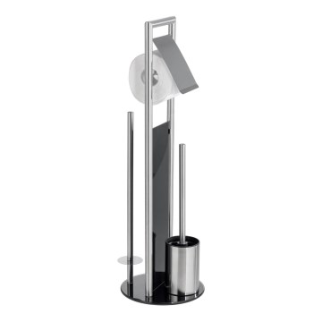 WENKO 24981800 - Juego para WC RAVINA 20x70 cm acero inoxidable/plateado