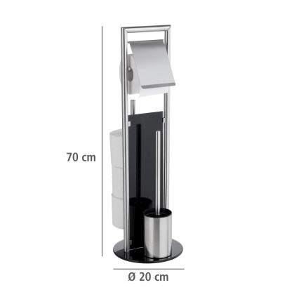 WENKO 24981800 - Juego para WC RAVINA 20x70 cm acero inoxidable/plateado