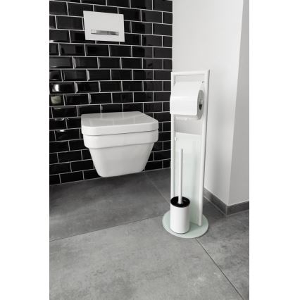 WENKO 24983800 - Set para inodoro RAVINA 20x70 cm acero inoxidable/blanco