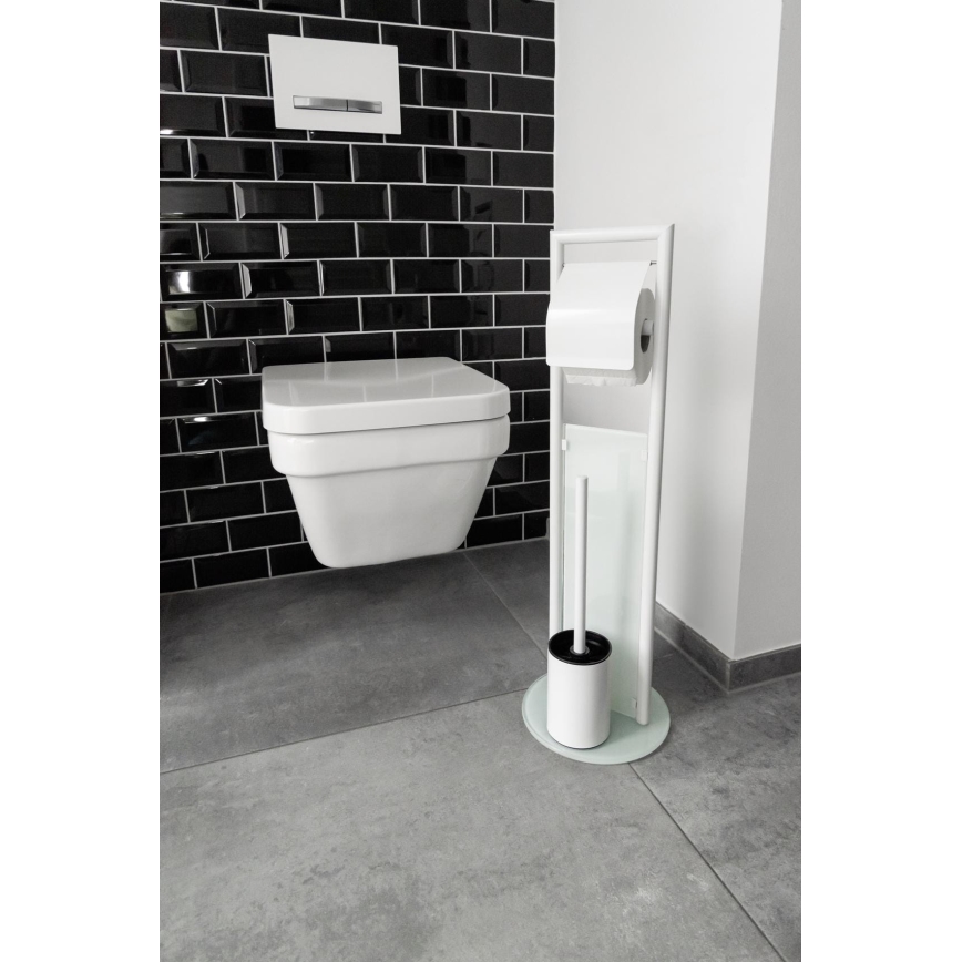 WENKO 24983800 - Set para inodoro RAVINA 20x70 cm acero inoxidable/blanco