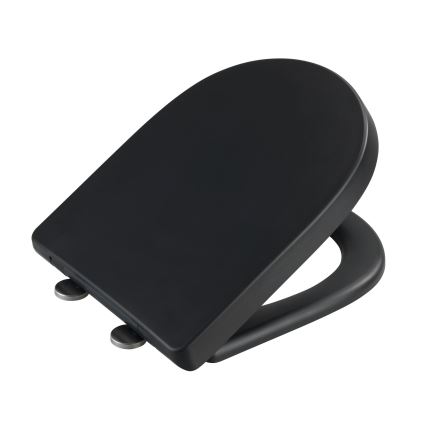 WENKO 24989100 - Asiento de inodoro EXCLUSIVO 36,5x45 cm negro/plateado