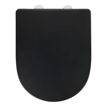 WENKO 24989100-WC asiento de WC EXCLUSIVE 36,5x45 cm negro/plateado