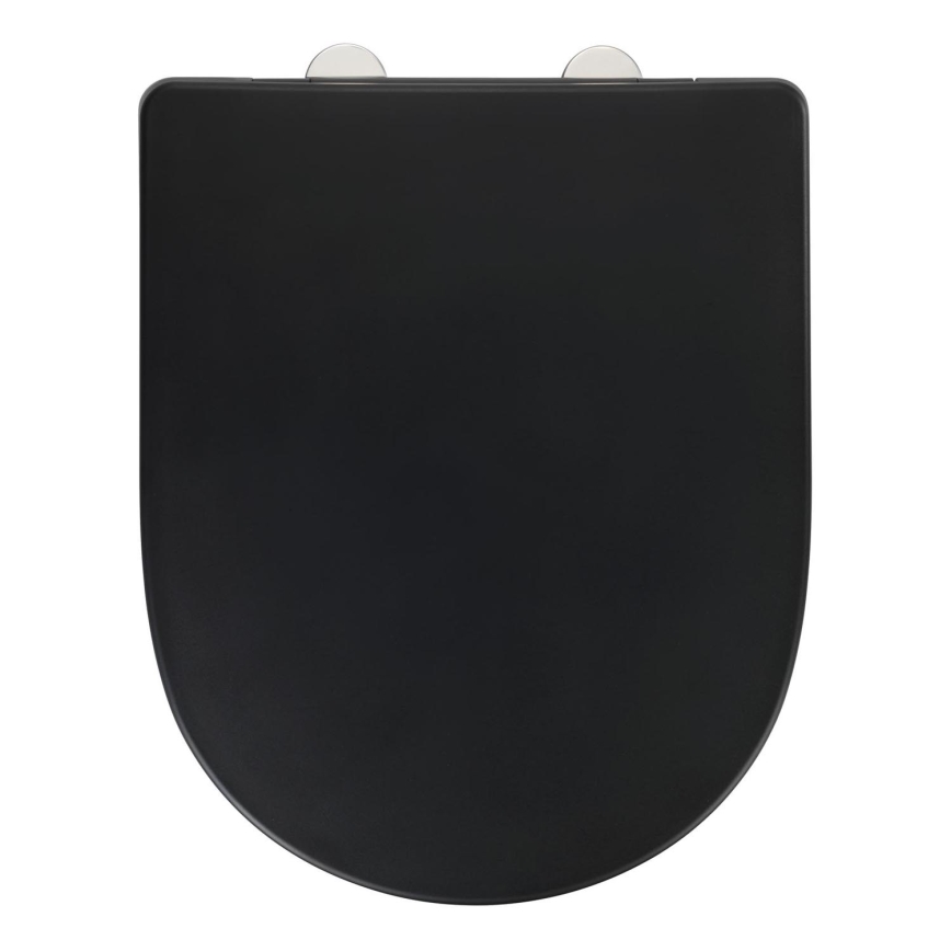 WENKO 24989100-WC asiento de WC EXCLUSIVE 36,5x45 cm negro/plateado
