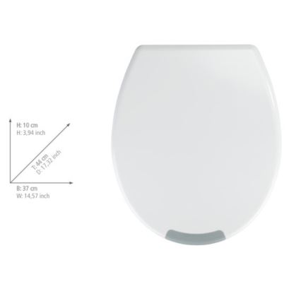 WENKO 25005100-Asiento de inodoro SECURA 37x44 cm blanco/gris