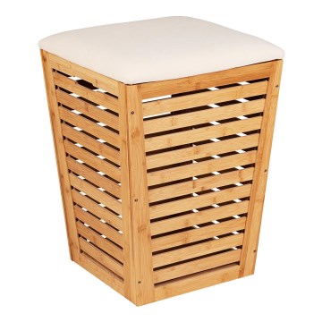 WENKO 25143100 - Cesto para ropa BAMBUSA 40x56 cm marrón