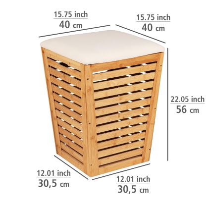 WENKO 25143100 - Cesto para ropa BAMBUSA 40x56 cm marrón