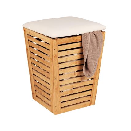 WENKO 25143100 - Cesto para ropa BAMBUSA 40x56 cm marrón
