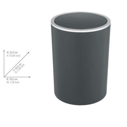 WENKO 25146100 - Cesta INCA 18,5x25,5 cm antracita/cromo brillante