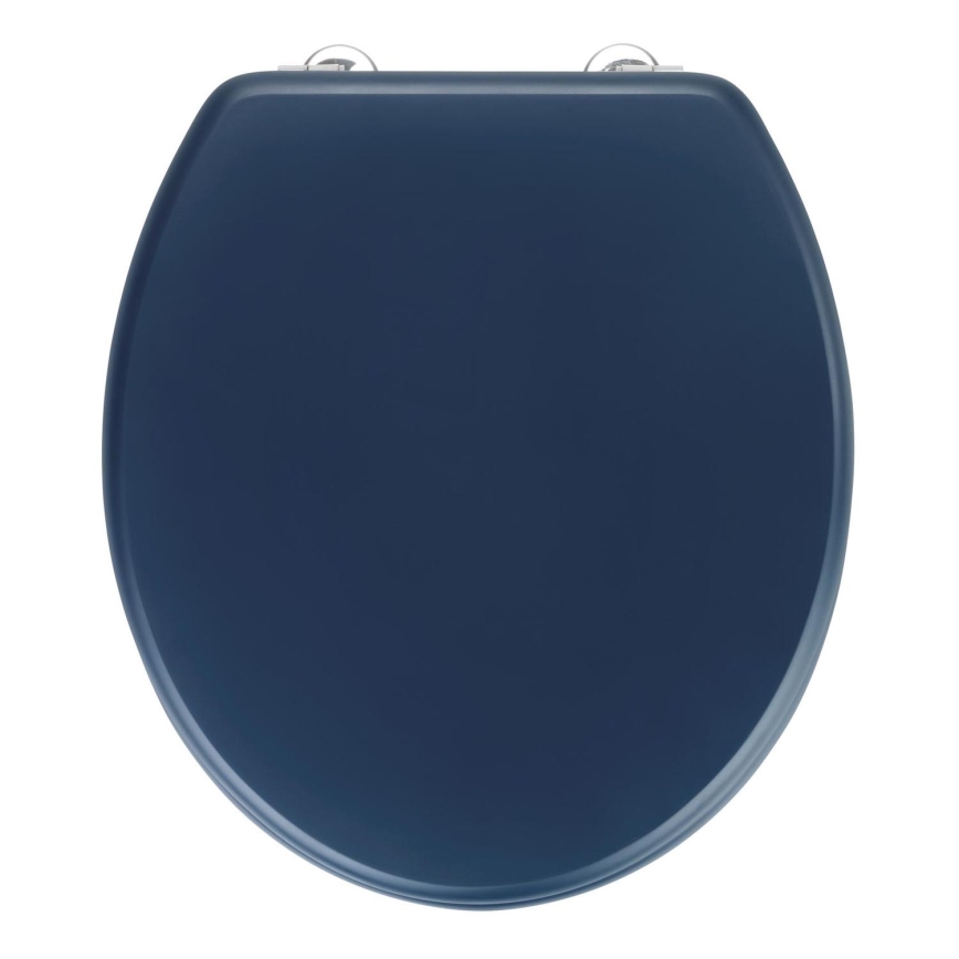 WENKO 25172100-WC Asiento de inodoro PRIMA 37x41 cm azul/plata