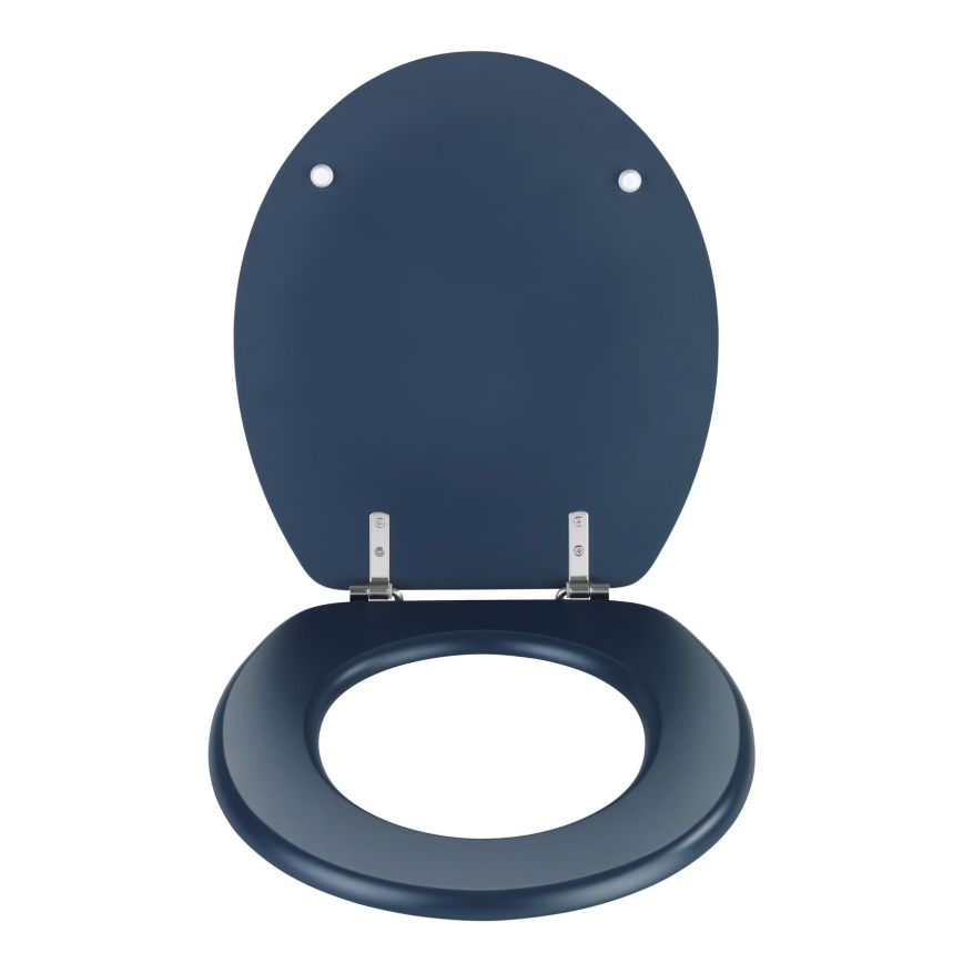 WENKO 25172100-WC Asiento de inodoro PRIMA 37x41 cm azul/plata