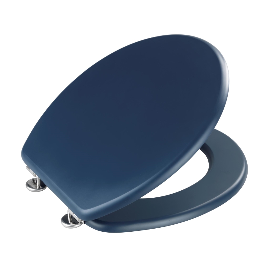 WENKO 25172100-WC Asiento de inodoro PRIMA 37x41 cm azul/plata