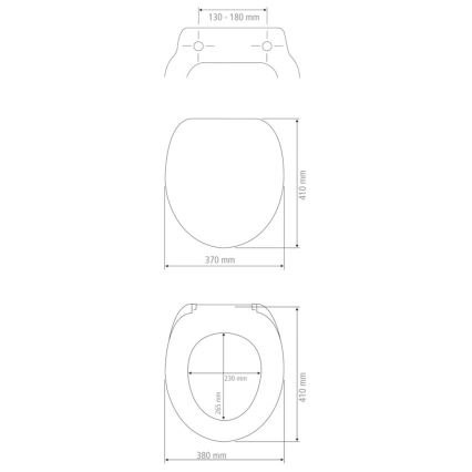 WENKO 25172100-WC Asiento de inodoro PRIMA 37x41 cm azul/plata