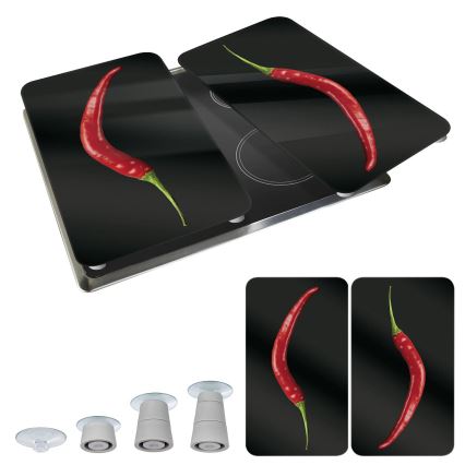 WENKO 2521380100 - Protector para placa de cocina 30x52 cm multicolor/gris/transparente