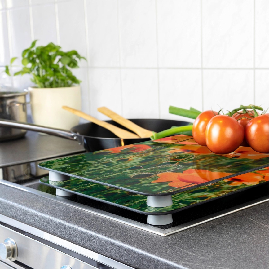 WENKO 2521434500-Placa de cubierta ABDECKPLATTE - FLOR/PLANTA 30x52 cm multicolor