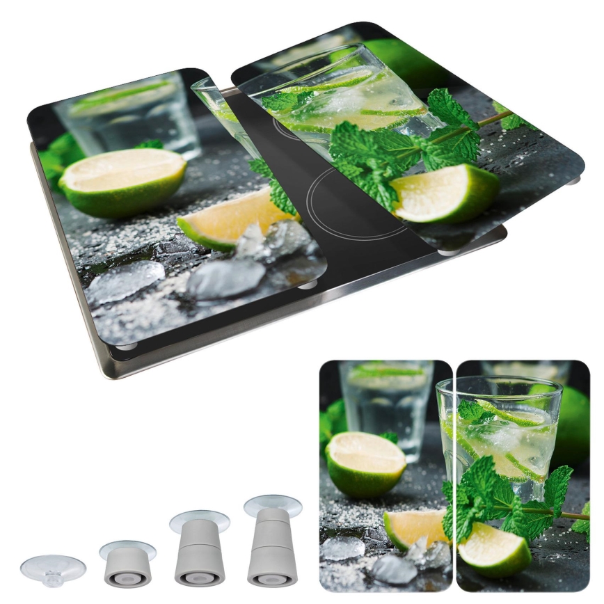 WENKO 2521482100 - Cubierta para placa de cocina 52x30 cm multicolor/gris/transparente