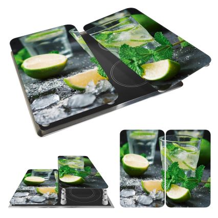 WENKO 2521482100 - Cubierta para placa de cocina 52x30 cm multicolor/gris/transparente