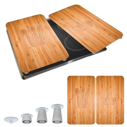 WENKO 2521497100 - Cubierta para placa de cocina 52x30 cm multicolor/gris/transparente