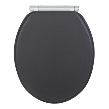 WENKO 25218100-WC asiento para inodoro MORRA 35x42 cm antracita/plata